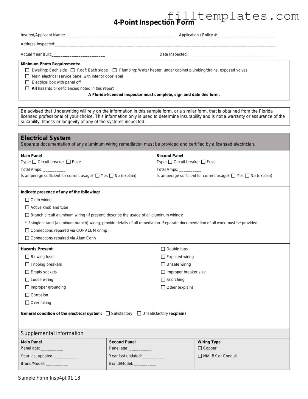 Download 4 Point Inspection Template