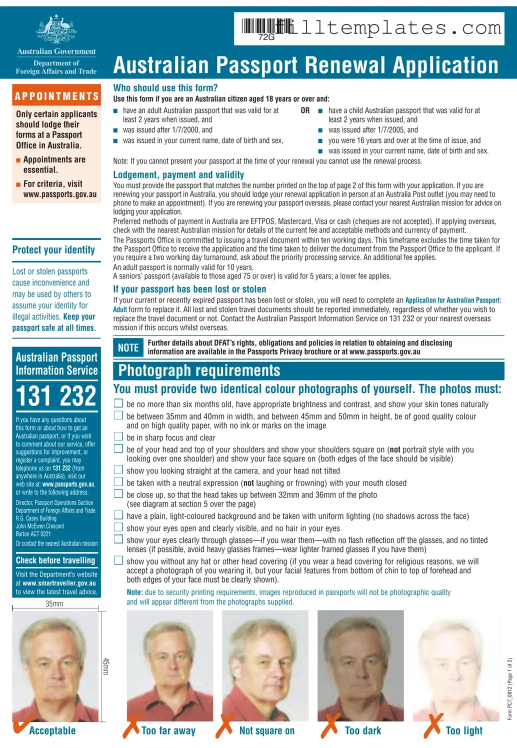 Download Australian Passport Renewal Template