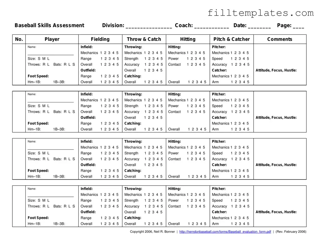 Download Baseball Assessment Template