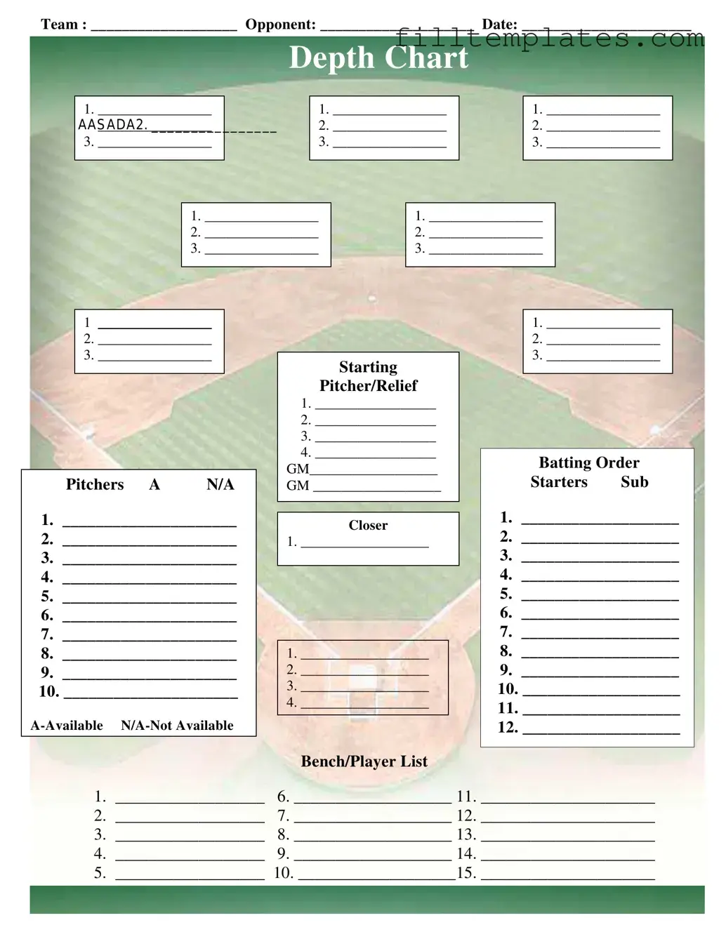 Download Baseball Field Lineup Template
