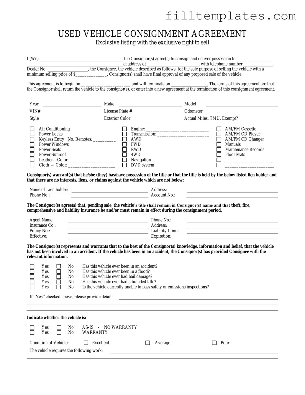 Download Car Consignment Template