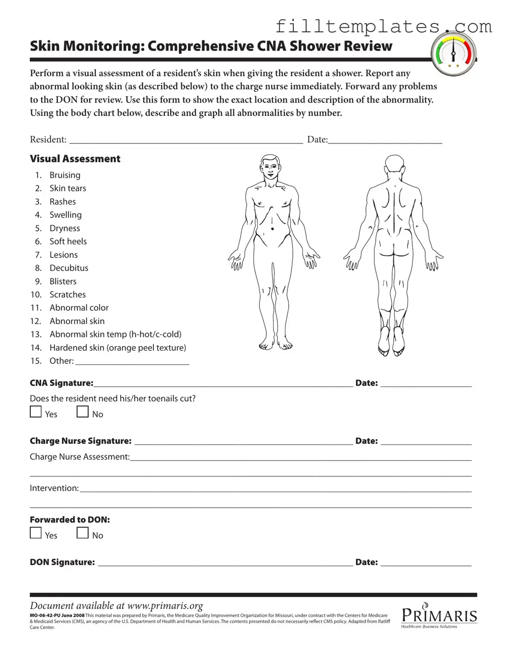 Download Cna Shower Sheets Template