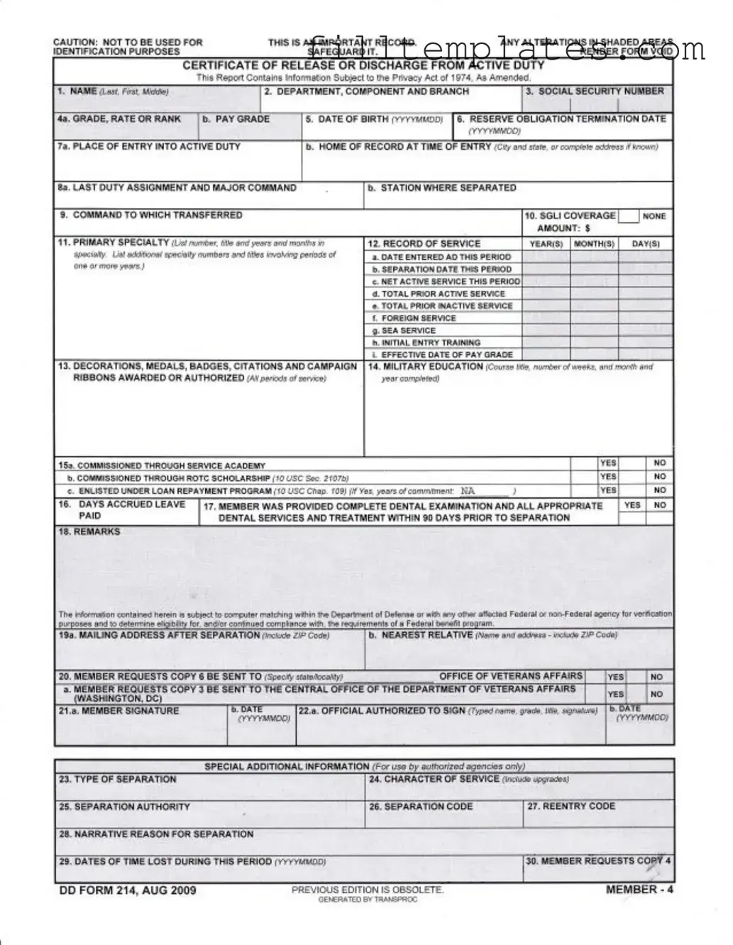 Download Dd 214 Template