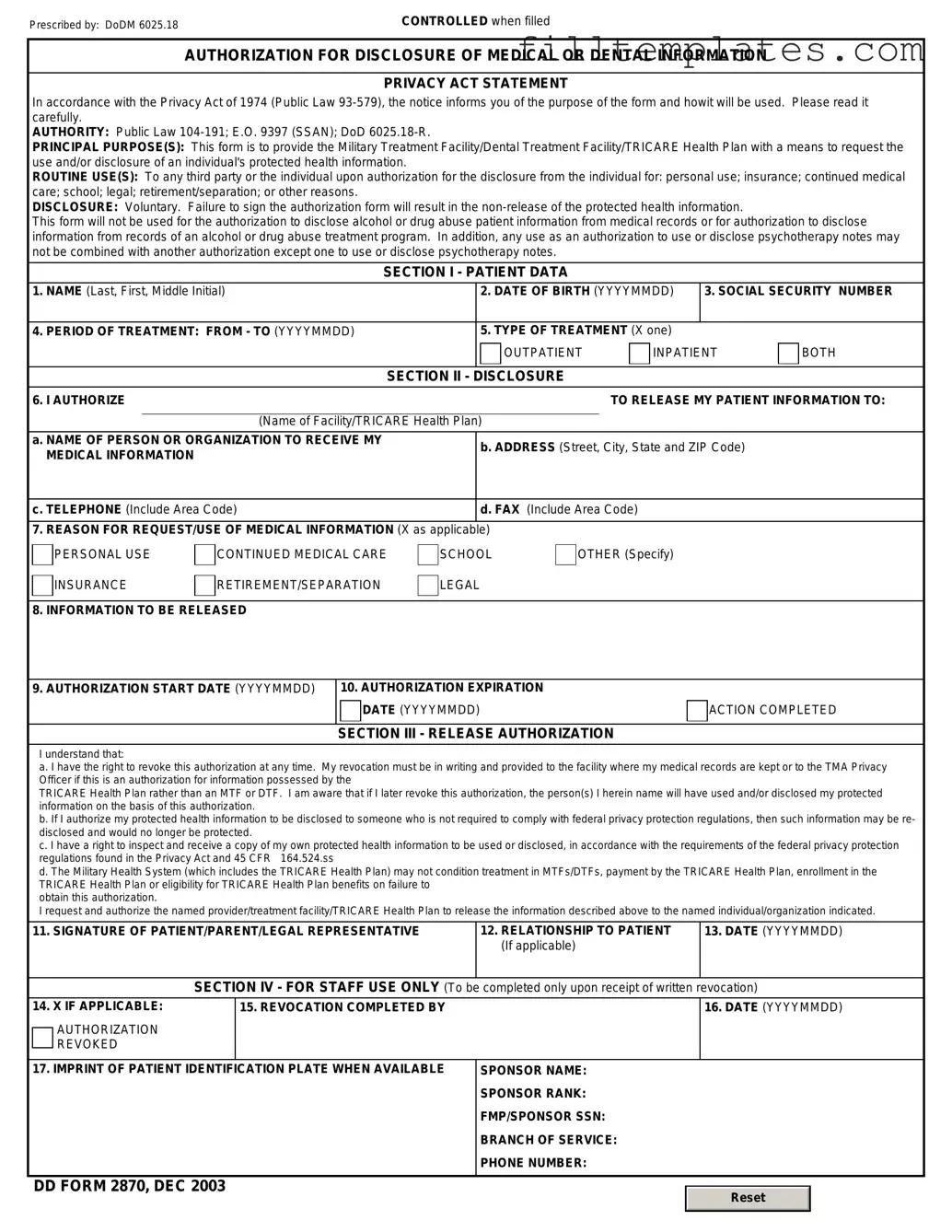 Download DD 2870 Template