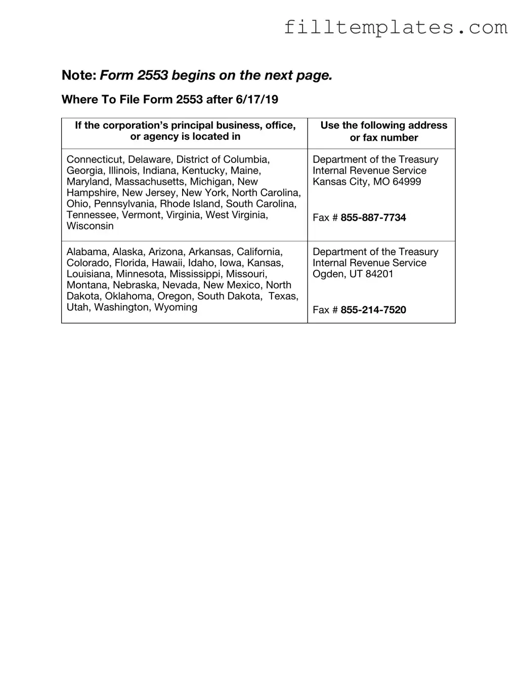 Download IRS 2553 Template