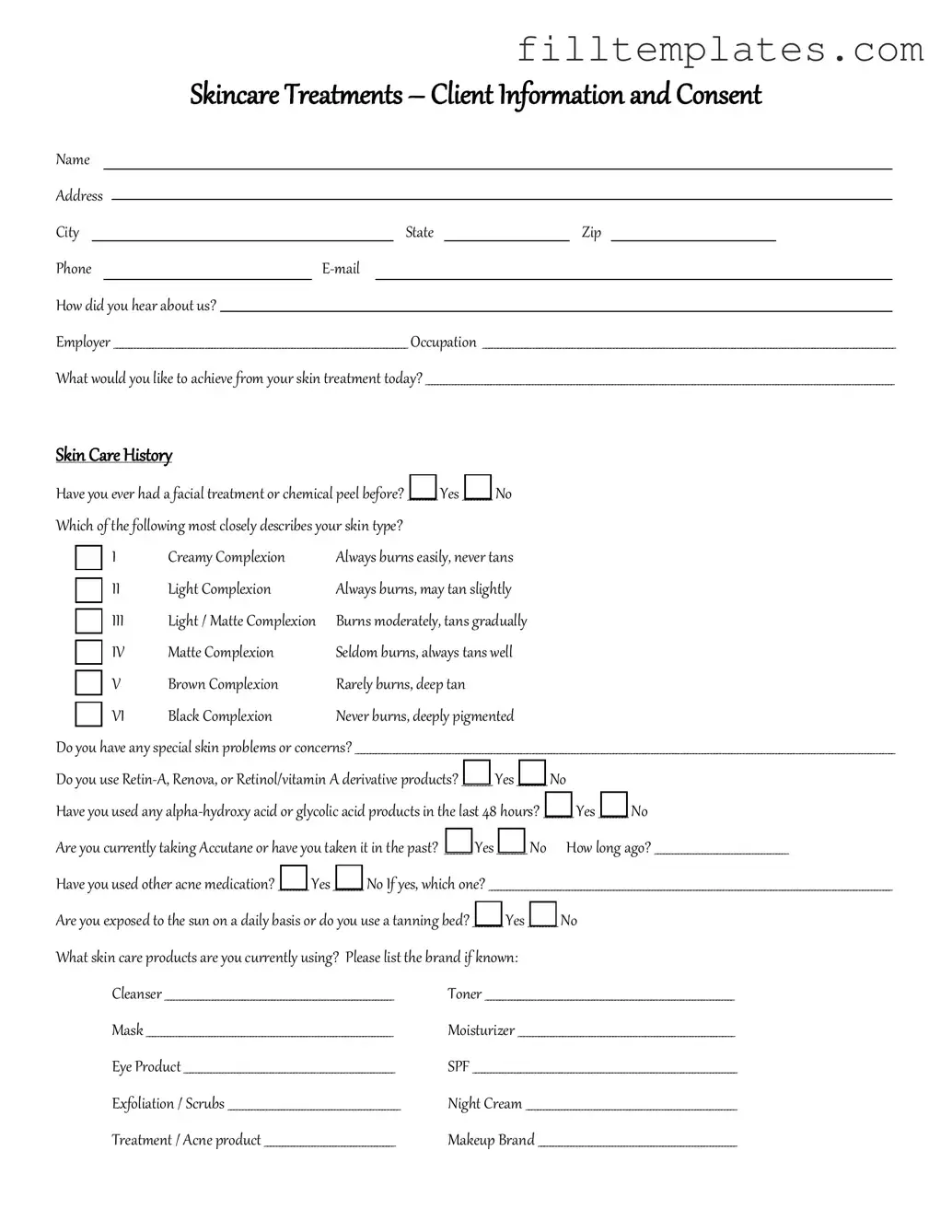 Download Facial Consent Template
