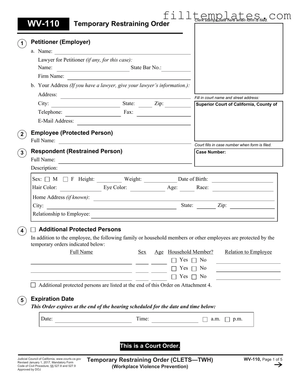 Download Fake Restraining Order Template