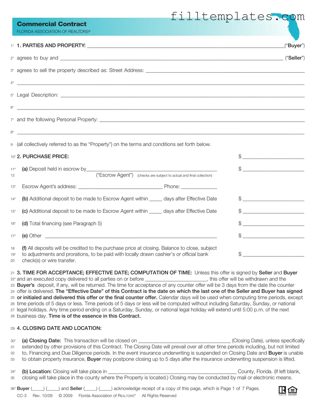 Download Florida Commercial Contract Template