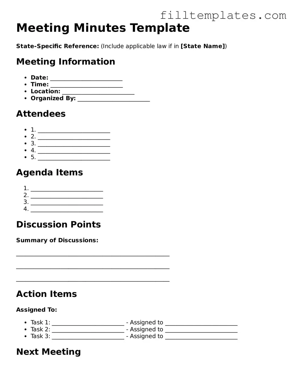 Free Meeting Minutes Template