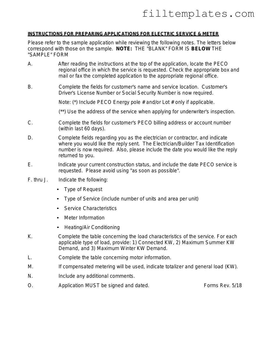 Download Peco Service And Meter Application Template