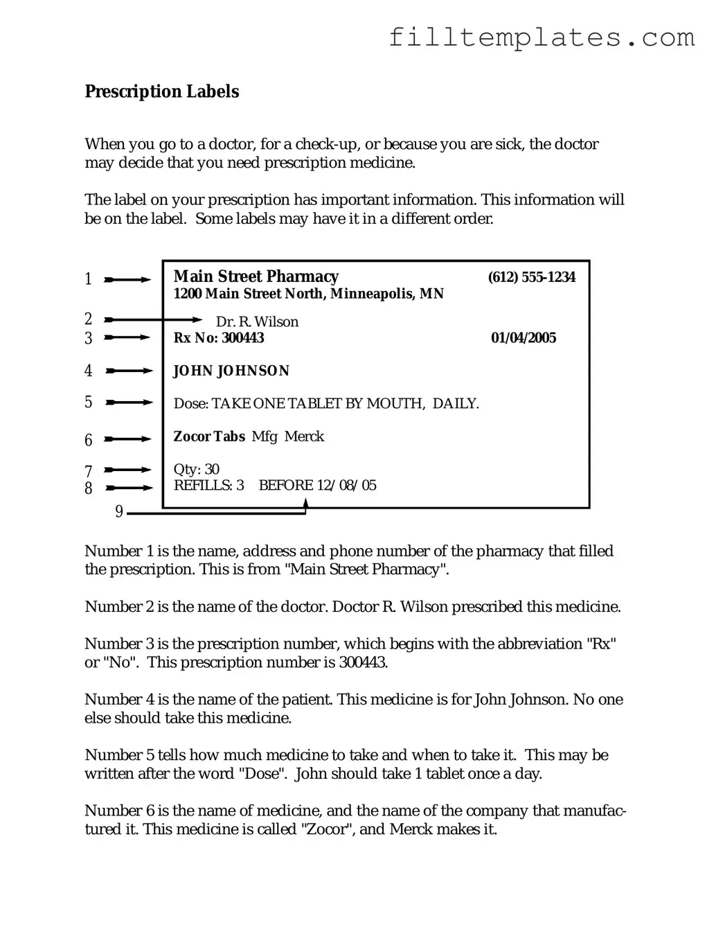 Download Prescription Label Template