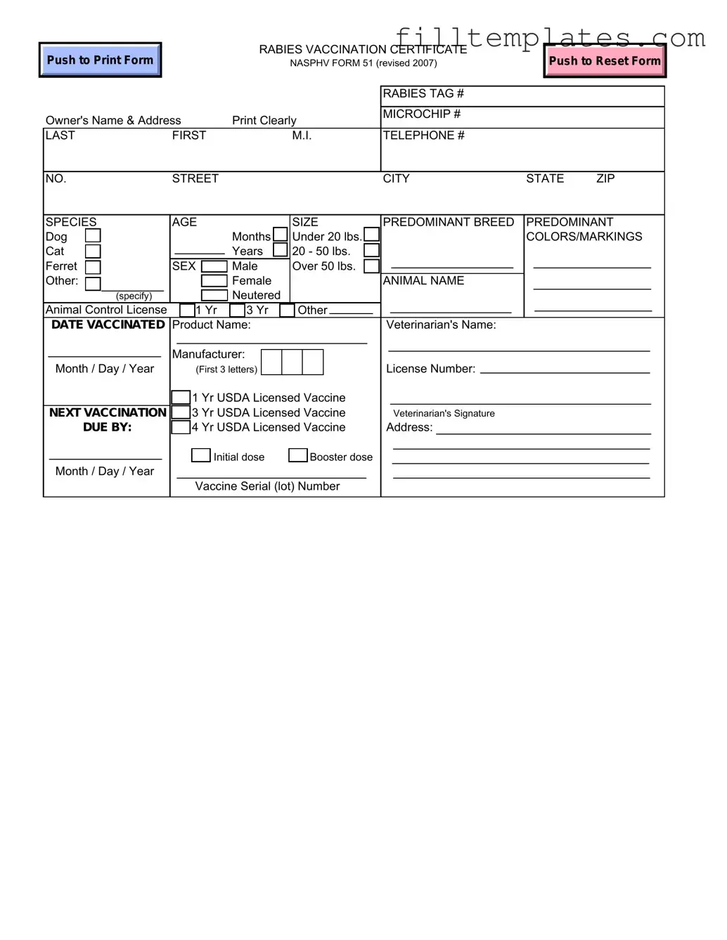 Download Rabies Certificate Template