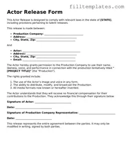 Free Actor Release Template