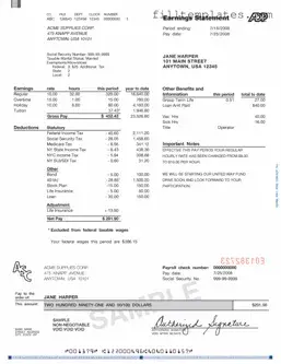 Download Adp Pay Stub Template