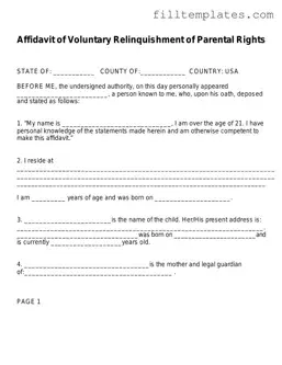 Download Affidavit Parental Rights Template
