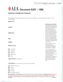 Download AIA A305 Template