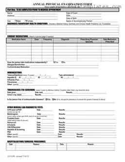 Download Annual Physical Examination Template