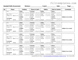 Download Baseball Assessment Template