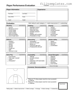 Download Basketball Evaluation Template