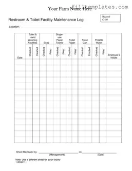 Download Bathroom Cleaning Log Sheet Template