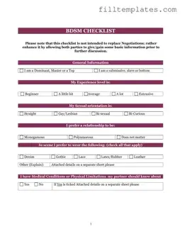 Download Bdsm Checklist Template