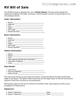 Free RV Bill of Sale Template