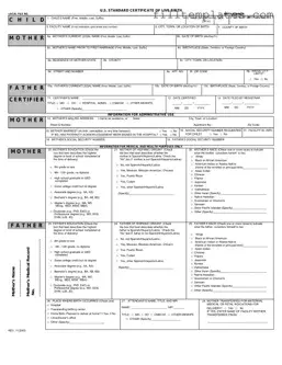 Download CDC U.S. Standard Certificate of Live Birth Template