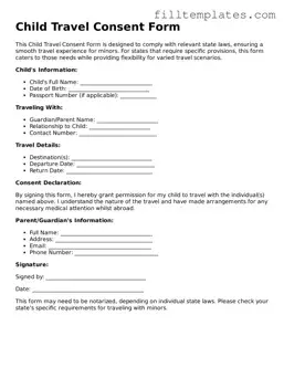 Free Child Travel Consent Form Template
