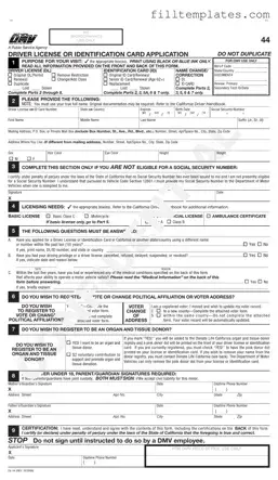 Download Ca Dmv Dl 44 Template
