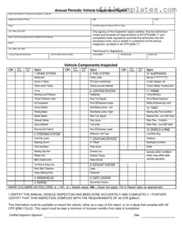 Download Dot Vehicle Inspection Template