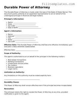 Free Durable Power of Attorney Template