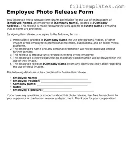 Free Employee Photo Release Template