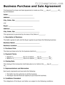 Free Business Purchase and Sale Agreement Template