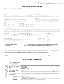 Download Generic Direct Deposit Template