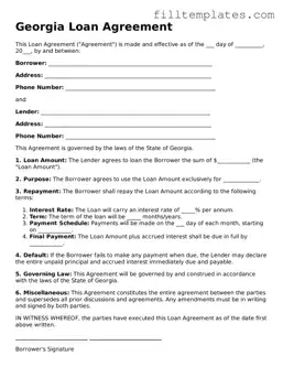 Official Loan Agreement Template for the State of Georgia