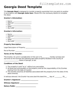 Official Deed Template for the State of Georgia