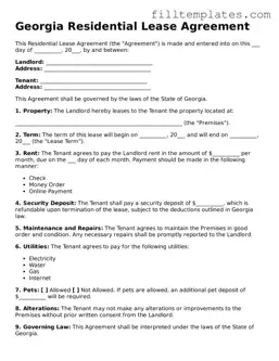 Official Residential Lease Agreement Template for the State of Georgia