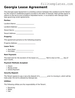Official Lease Agreement Template for the State of Georgia