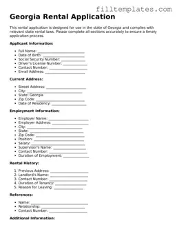 Official Rental Application Template for the State of Georgia