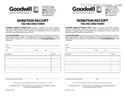 Download Goodwill donation receipt Template