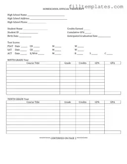 Download High School Transcript Template