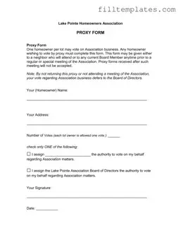 Download Homeowners Association Proxy Template