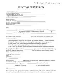Download Hunter Permission Template