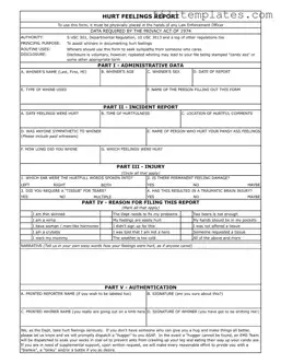 Download Hurt Feelings Report Template