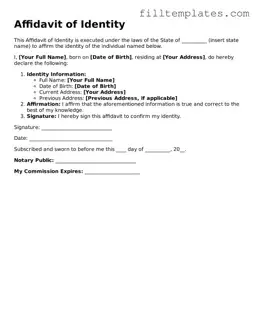 Free Affidavit of Identity Template
