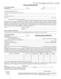 Download Illinois Final Waiver Of Lien Template