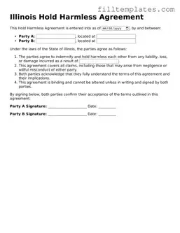 Official Hold Harmless Agreement Template for the State of Illinois
