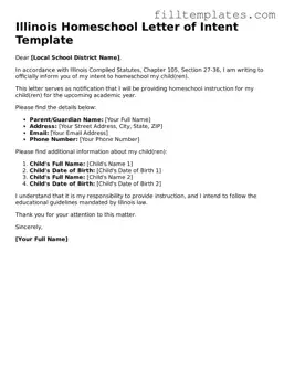 Official Homeschool Letter of Intent Template for the State of Illinois