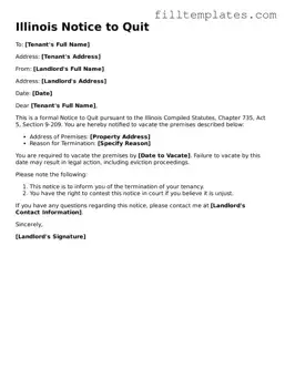 Official Notice to Quit Template for the State of Illinois