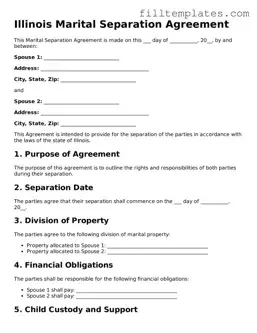 Official Marital Separation Agreement Template for the State of Illinois